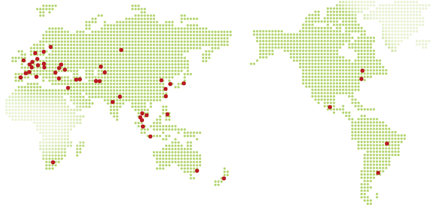 世界地図　出願実績国